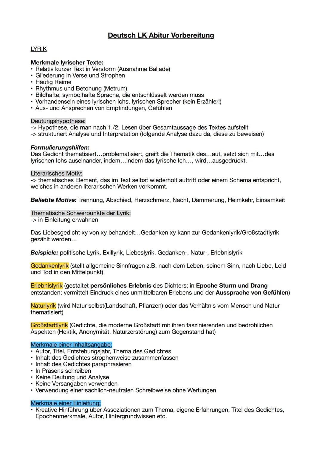 Deutsch Abitur Vorbereitung