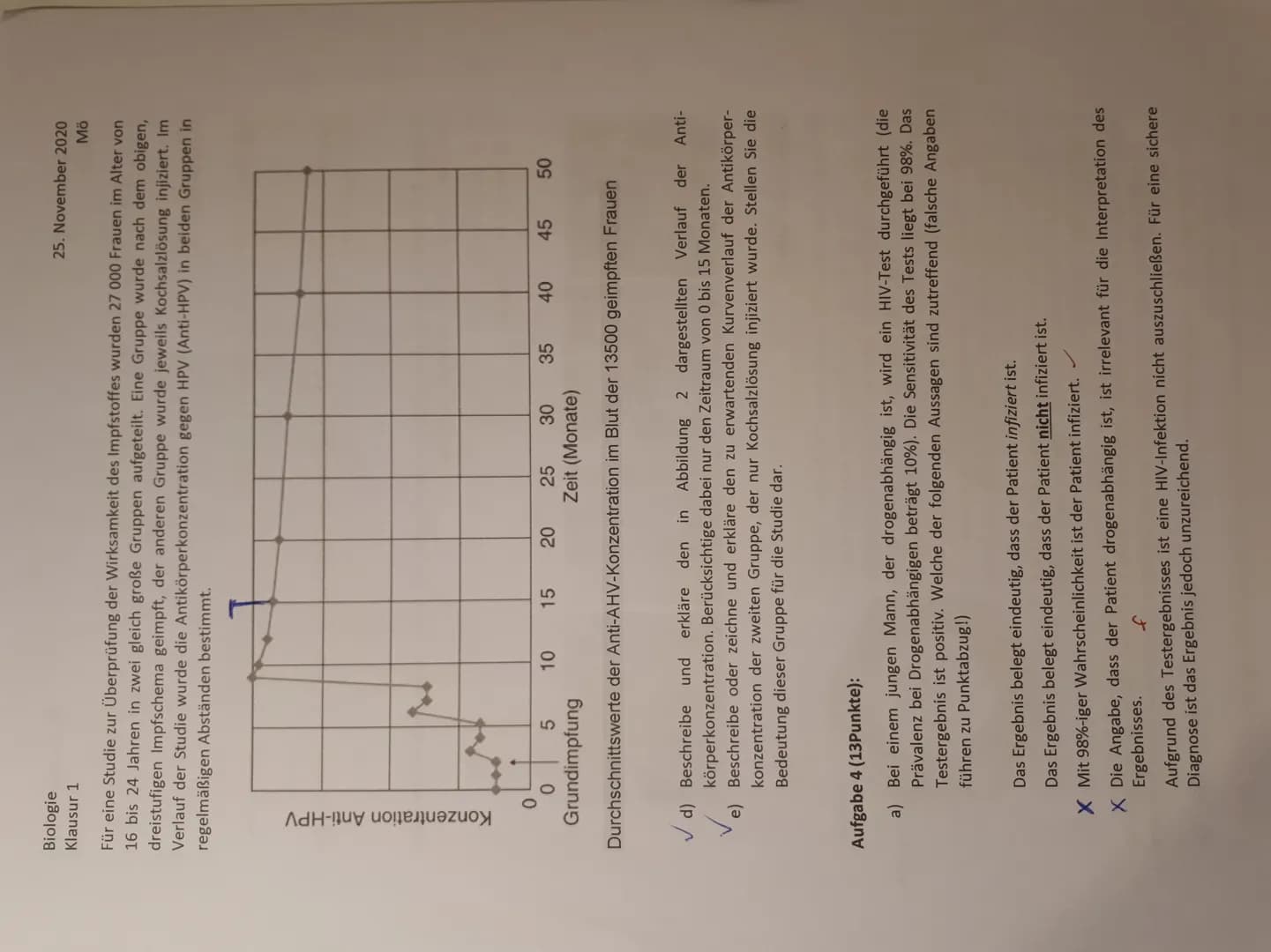 Klausur 1 -K2
Aufgabe 2
a) Ringelblume - Bild 1
b)
Echte kamille - Bild 2
<
く
Aufgabe 3
a) Es handelt sich um einen Virus, da die DNA frei
i