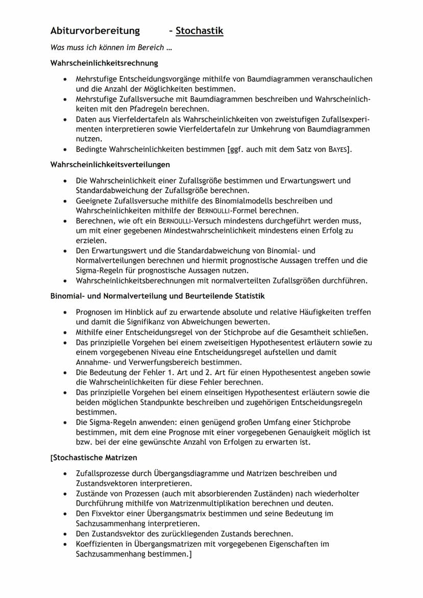 Abiturvorbereitung
Was muss ich können im Bereich ...
Punkte und Vektoren im Raum
●
●
Das Skalarprodukt zweier Vektoren berechnen und damit 