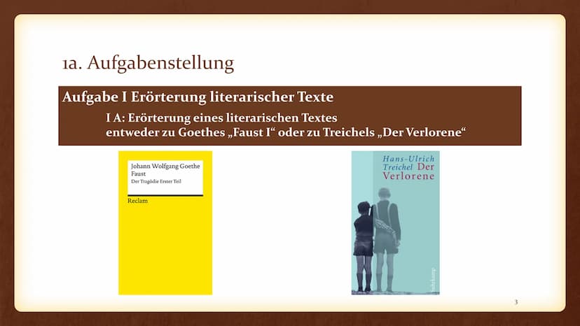D/KS2
Erörterung eines literarischen Textes - Handout
Aufgabenstellung:
Aufgabe I Erörterung literarischer Texte
IA: Erörterung eines litera