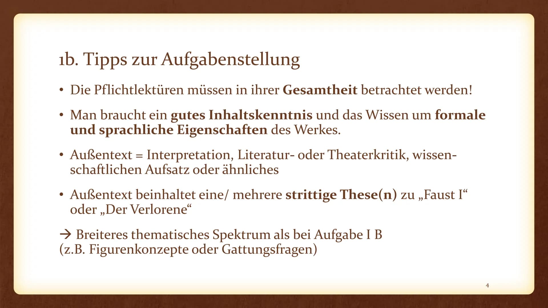 D/KS2
Erörterung eines literarischen Textes - Handout
Aufgabenstellung:
Aufgabe I Erörterung literarischer Texte
IA: Erörterung eines litera
