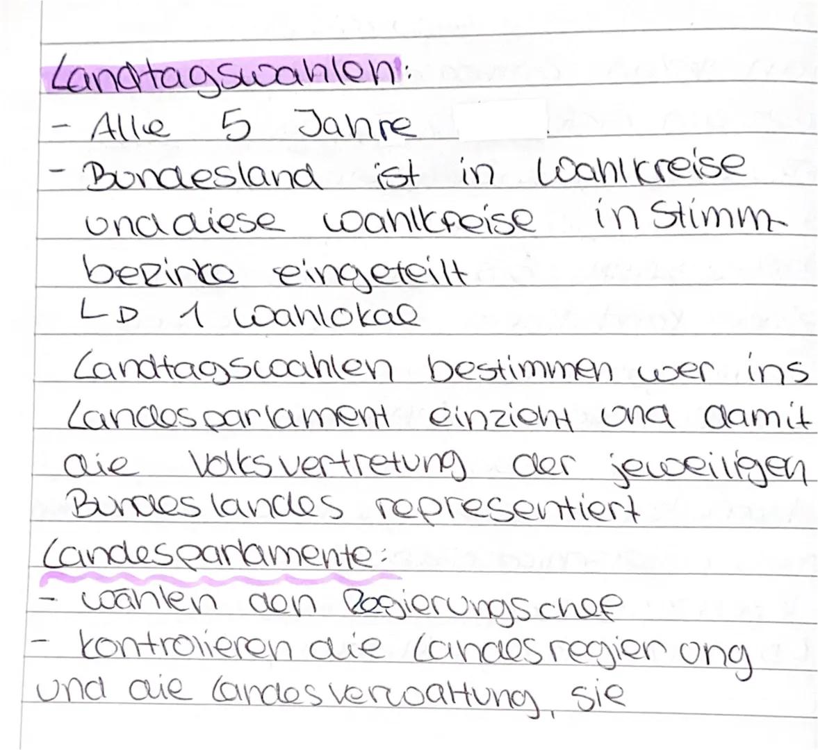 # Landtagswahlen:
- Alle 5 Jahre
- Bundesland ist in Wanikreise
und diese wanikreise in Stimm
bezirke eingeteilt
LD 1 wahlokal
Landtagscoahl