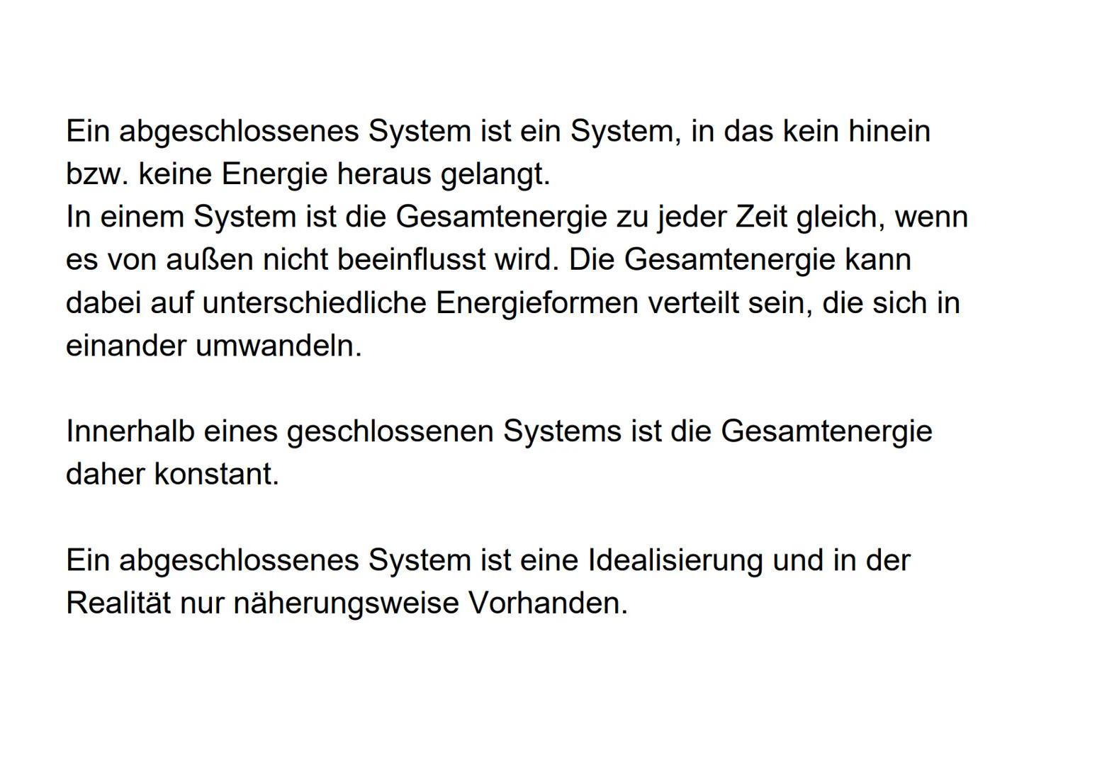 Erhaltungssätze 1. Energieerhaltungssatz Energien
Energie ist die Fähigkeit eines Körpers Arbeit zu verrichten.
Ein Körper, der arbeiten, wä