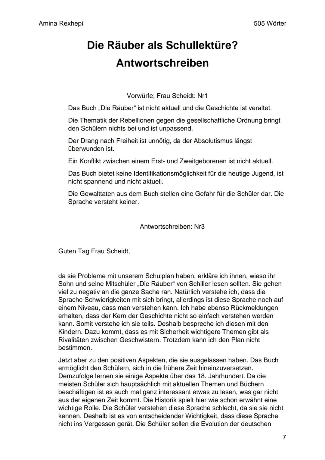 Von Friedrich Schiller
ww
NEE T
KEY
POPEV
888
DIE
RÄUBER
Vm6is
ymsls
Calamy
VIESIS
INT
1 Amina Rexhepi
Seite:
Inhaltsverzeichnis
Pflichtaufg