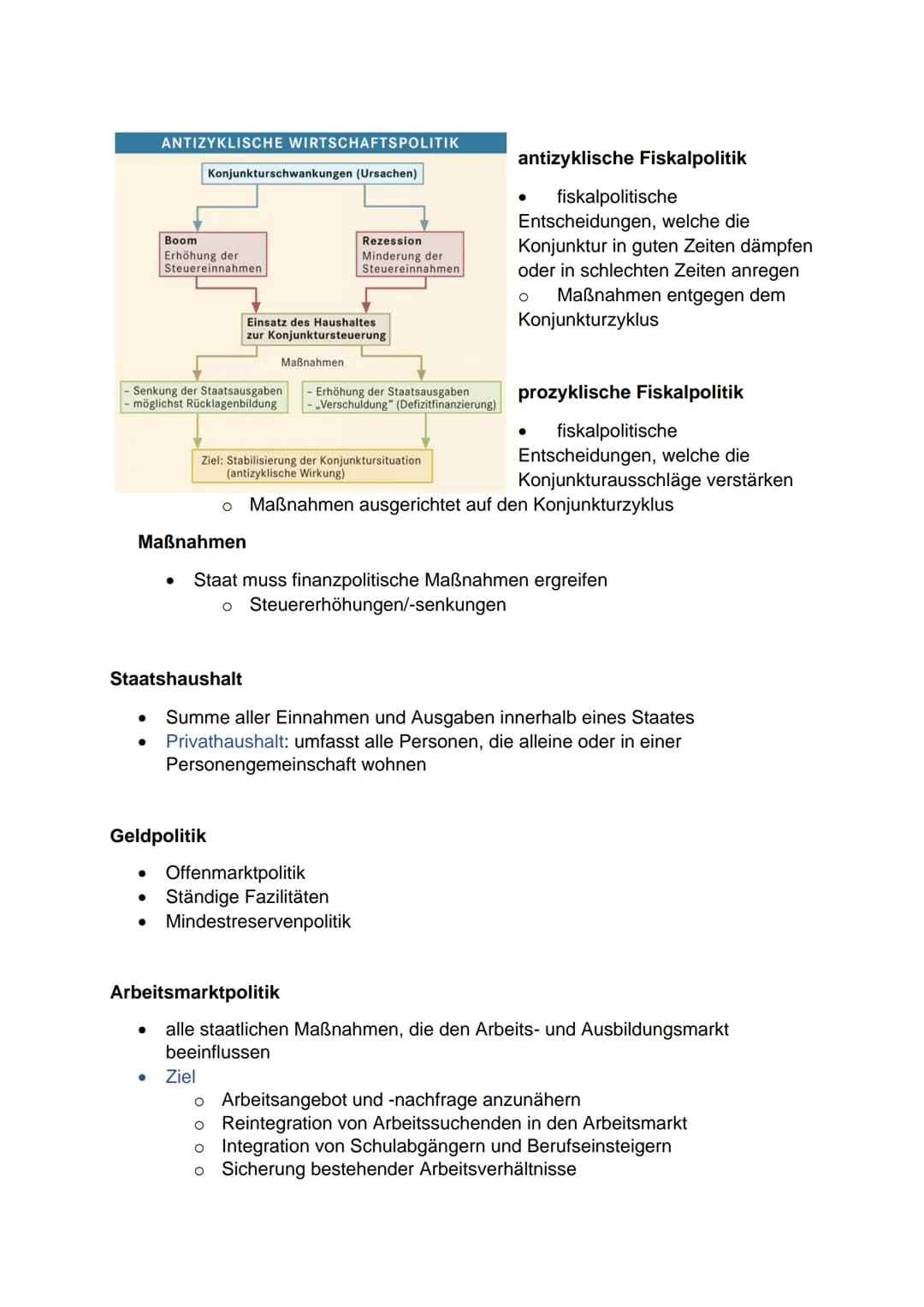 ●
Phasen des Konjunturzyklus
Aufschwung
●
●
●
●
Boom
●
●
●
●
●
●
●
●
WIRTSCHAFTSPOLITIK
Konjunktur und Wirtschaftsschwankungen
gibt die wirt