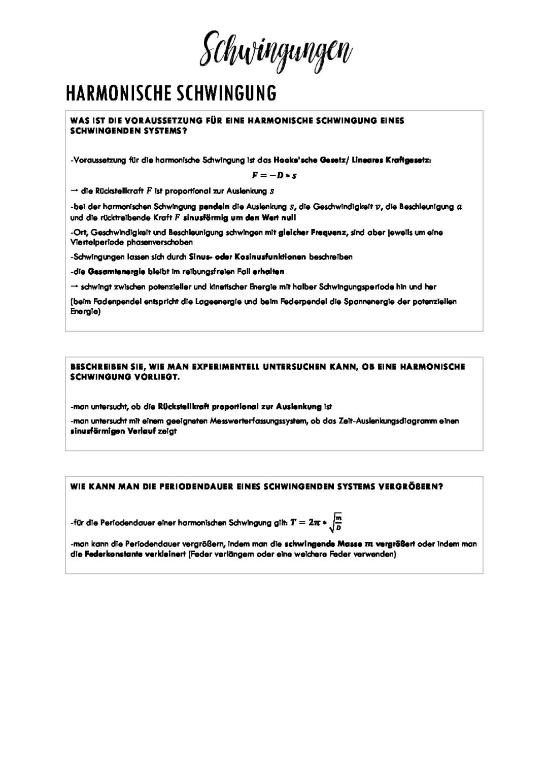 Schwingungen