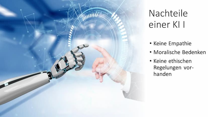 1
Die Vor- und
Nachteile
der Künstlichen
Intelligenz (KI)
Eine Präsentation im Rahmen des
Deutschunterrichtes der Klasse 9d
von Jule und Ste