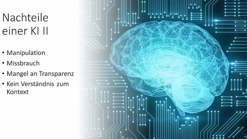 1
Die Vor- und
Nachteile
der Künstlichen
Intelligenz (KI)
Eine Präsentation im Rahmen des
Deutschunterrichtes der Klasse 9d
von Jule und Ste
