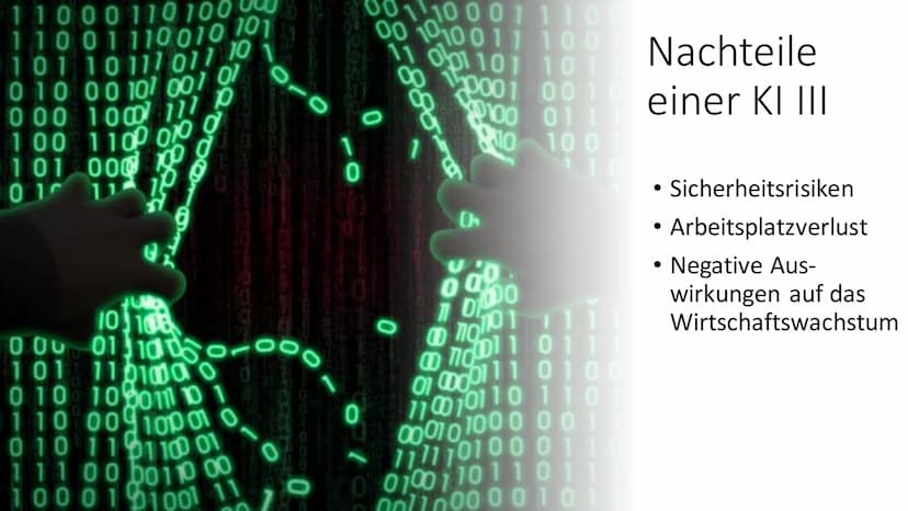 1
Die Vor- und
Nachteile
der Künstlichen
Intelligenz (KI)
Eine Präsentation im Rahmen des
Deutschunterrichtes der Klasse 9d
von Jule und Ste