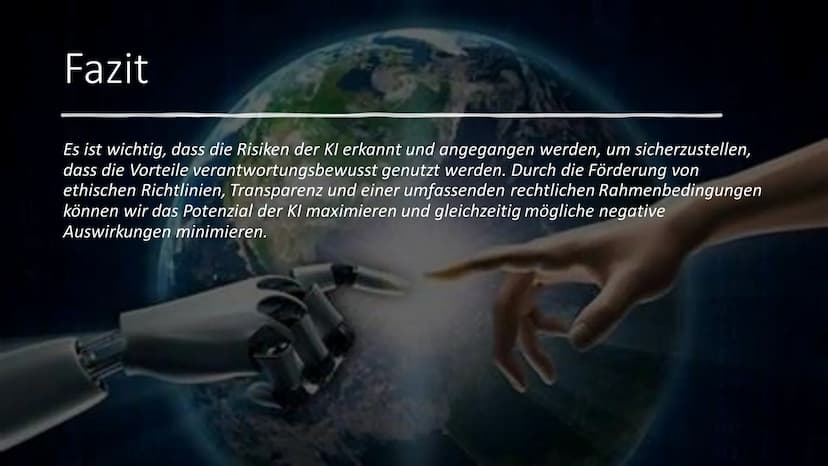 1
Die Vor- und
Nachteile
der Künstlichen
Intelligenz (KI)
Eine Präsentation im Rahmen des
Deutschunterrichtes der Klasse 9d
von Jule und Ste