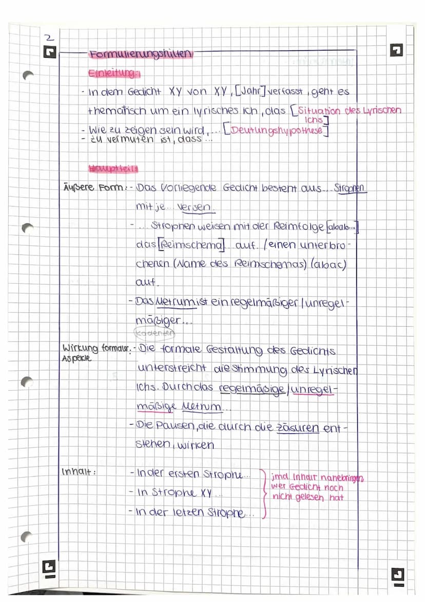 1
L
IG
Gliederung
Einleitung:
Titel des Gedichts
Autor
- Erscheinungsdatum (Erscheinungsjahr)
- Situation des Lyrischen ichs
- Deutungshypot