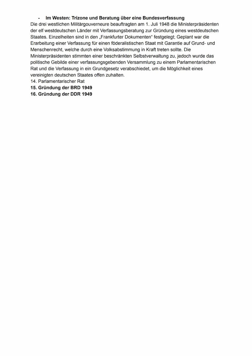 Deutschland nach 1945: zwischen Zusammenbruch und Neubeginn
A) Deutschland nach 1945
1. Kriegsende
Vollkommener Zusammenbruch des deutschen 