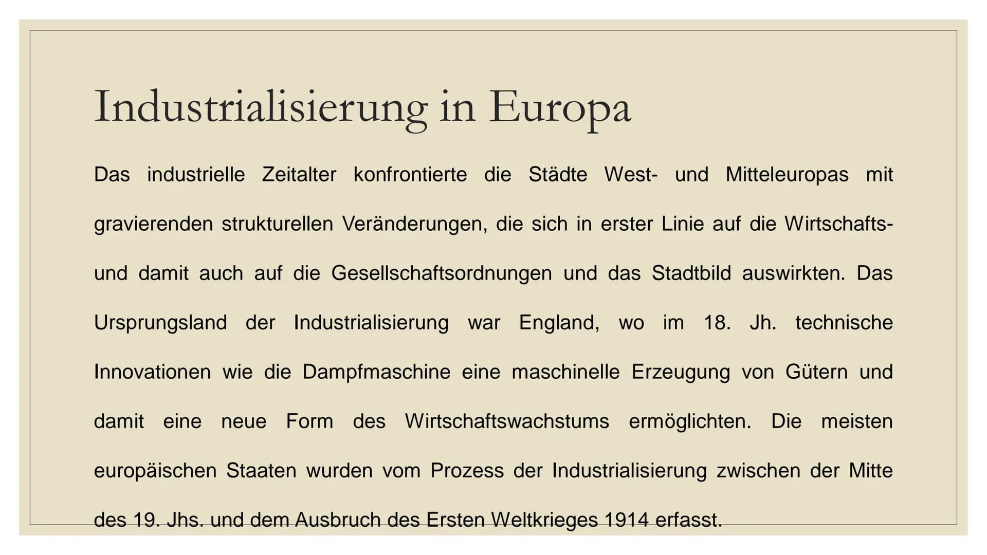 1
INDUSTRIE 1.0
Mechanisierung,
Dampfkreft, Webstuhl
1784
i
INDUSTRIE 2.0
Massenproduktion,
Montagelinie,
elektrische Energie
1870
INDUSTRIE