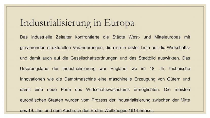 1
INDUSTRIE 1.0
Mechanisierung,
Dampfkreft, Webstuhl
1784
i
INDUSTRIE 2.0
Massenproduktion,
Montagelinie,
elektrische Energie
1870
INDUSTRIE