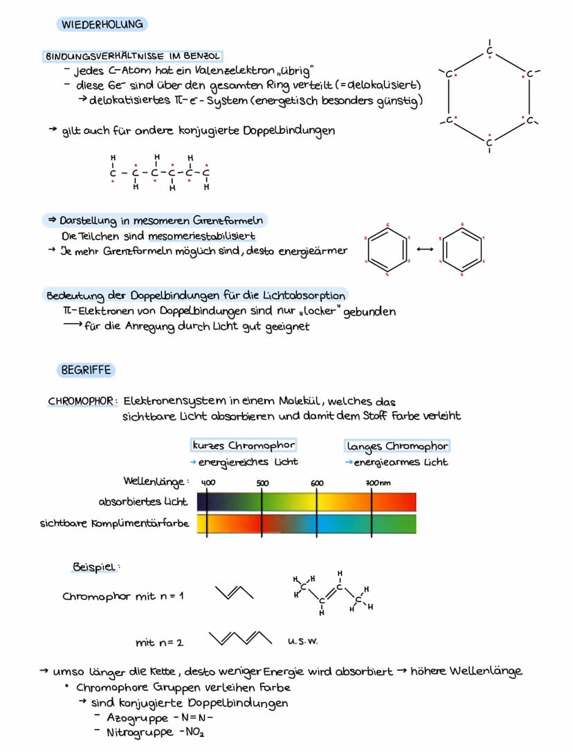 FARBSTOFFE (S.398-412)
weißes Licht enthält alle Farben
- 3 Farbrezeptoren: Rot, grün, blau (RGB)
- Farbstoff wird absorbiert, der Rest refl