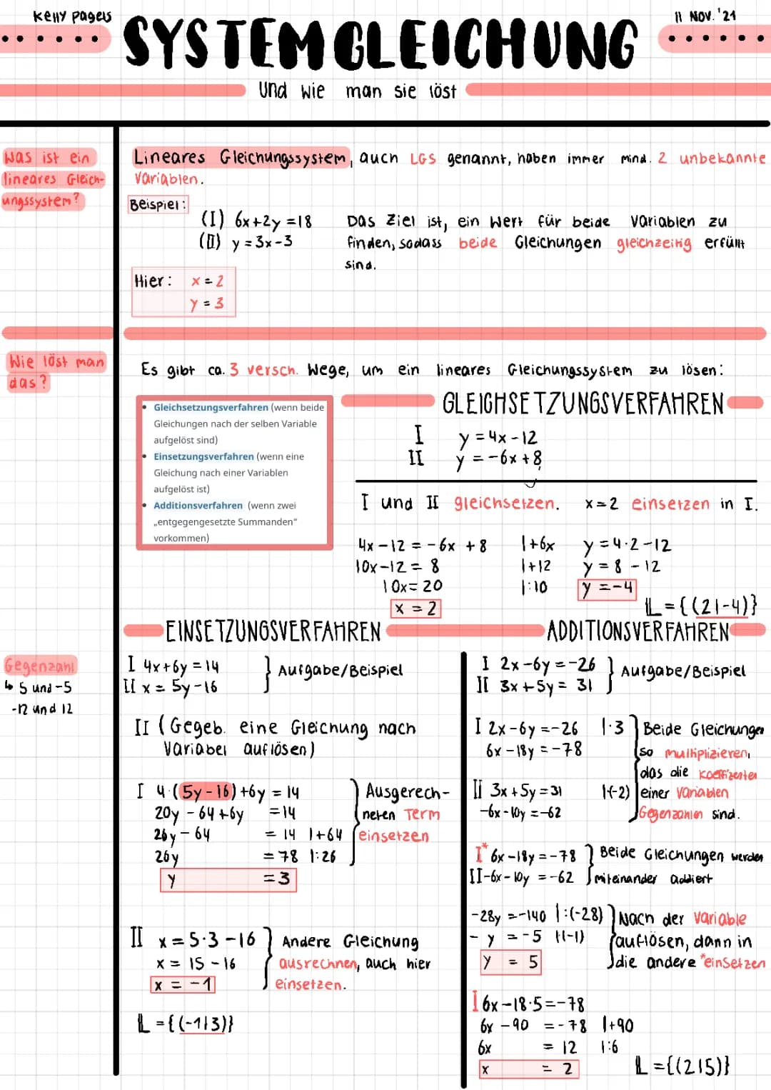 Lineare Gleichungen lösem