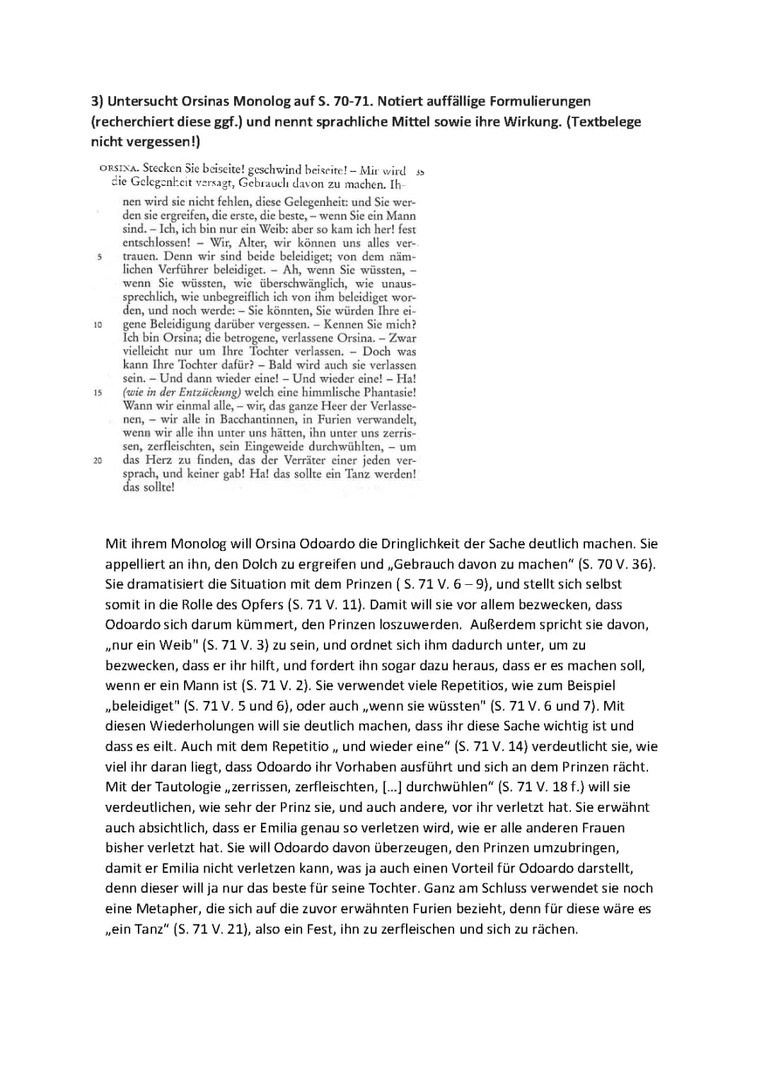 Emilia Galotti: Einfache Zusammenfassung und Szenenanalyse