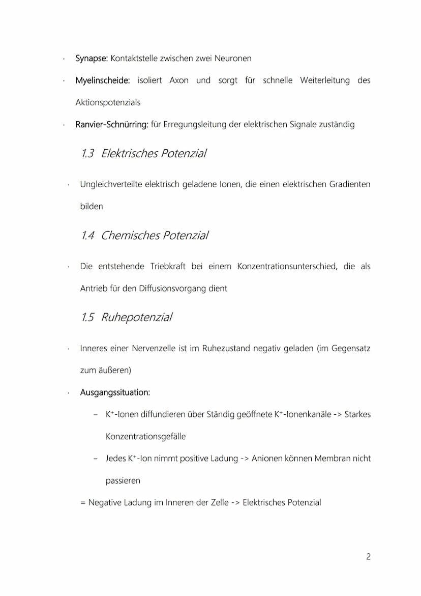 Neurobiologie
Inhaltsverzeichnis
1 Neurobiologische Grundlagen....
1.1 Reiz-Reaktions-Schemata.....
1.2 Aufbau von Neuronen.
1.3
1.4 Chemisc