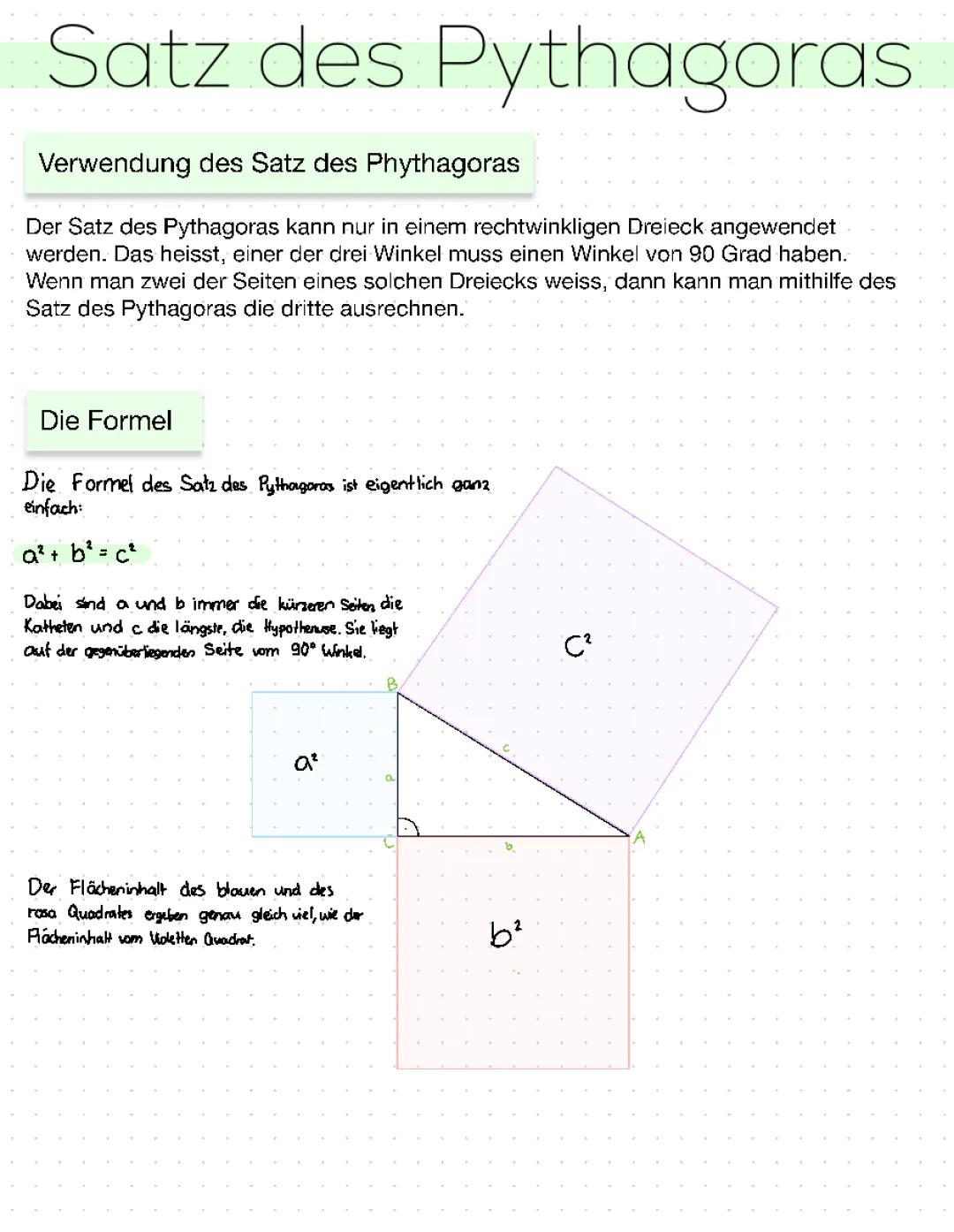 Satz des Pythagoras Erklärt