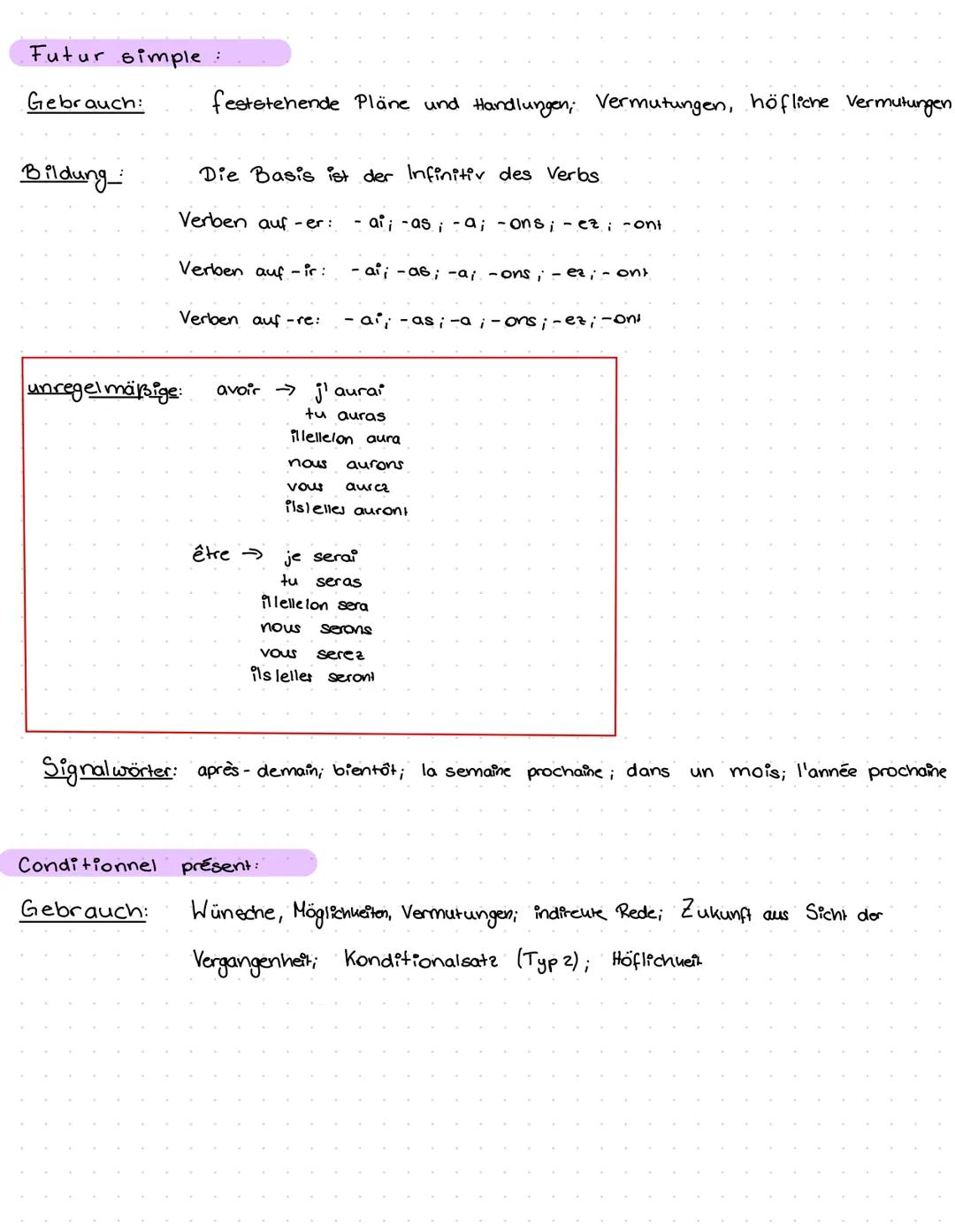 ZELTFORMEN
PRESENT
Gebrauch:
Bildung
Signalwörter:
unregelmäßige:
Modalverloen:
französisch.
Fakten & Zustände
gerade stattfindende Handlung
