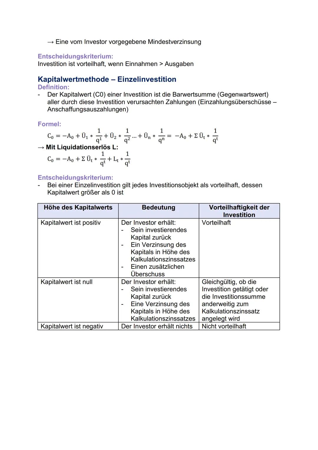 # BWL - Investition

Investitionsbegriff

Definition:

Investition ist die Verwendung finanzieller Mittel zur Beschaffung von
Vermögensgegen