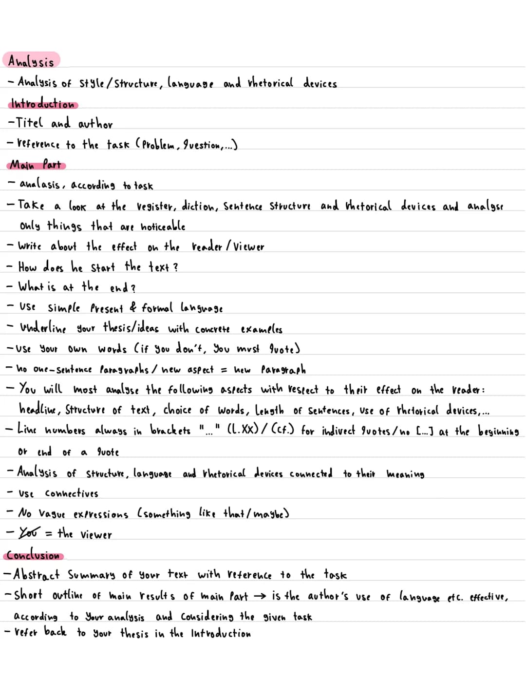 KLAUSUR
Inhalt
- Outline
- Analasis
- rhetorical devices.
Outline
Introduction
- Briefly hame
Use Simple Present
-No bibliographical informa