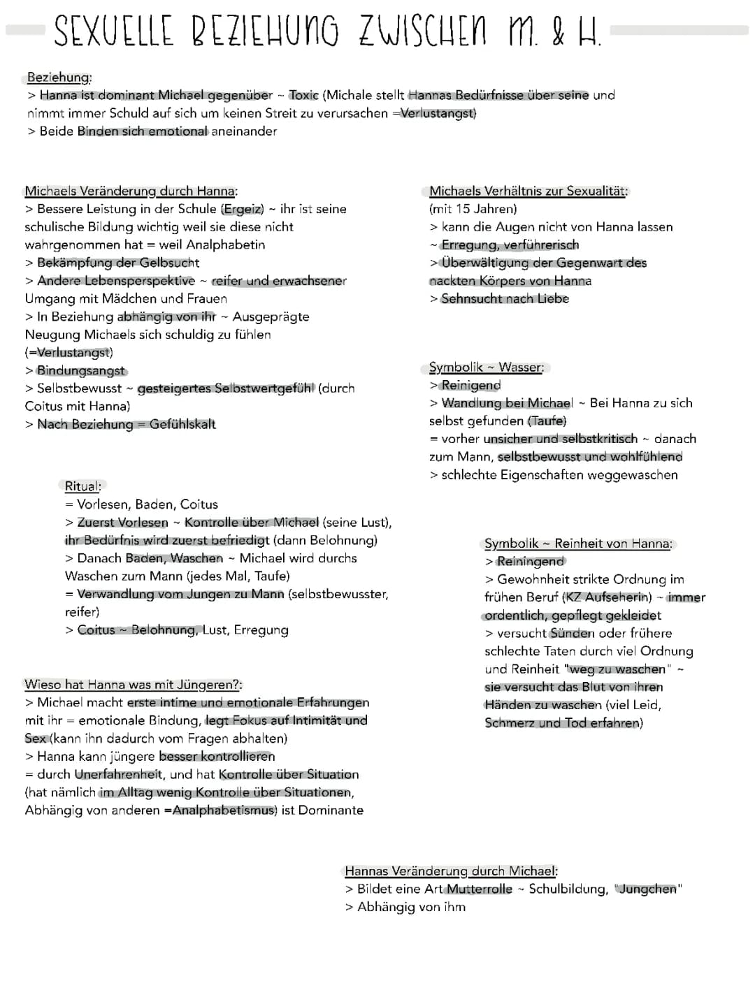 Der Vorleser: Zusammenfassung, Interpretationen und wichtige Textstellen