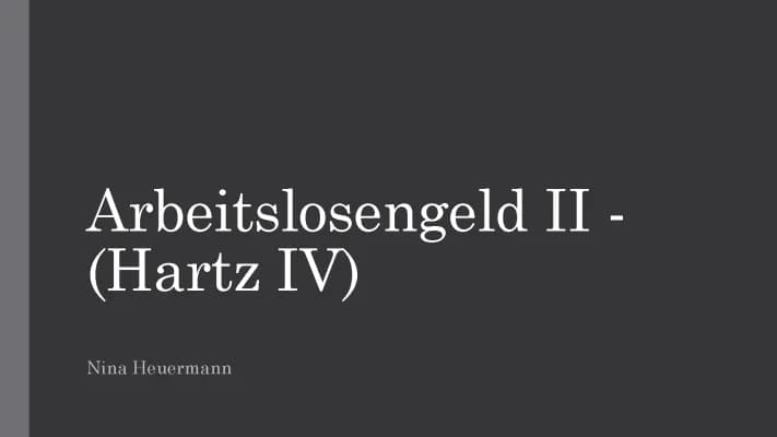 Know Arbeitslosengeld II, Hartz IV, Referat zu einer Gerechtigkeitsdebatte thumbnail