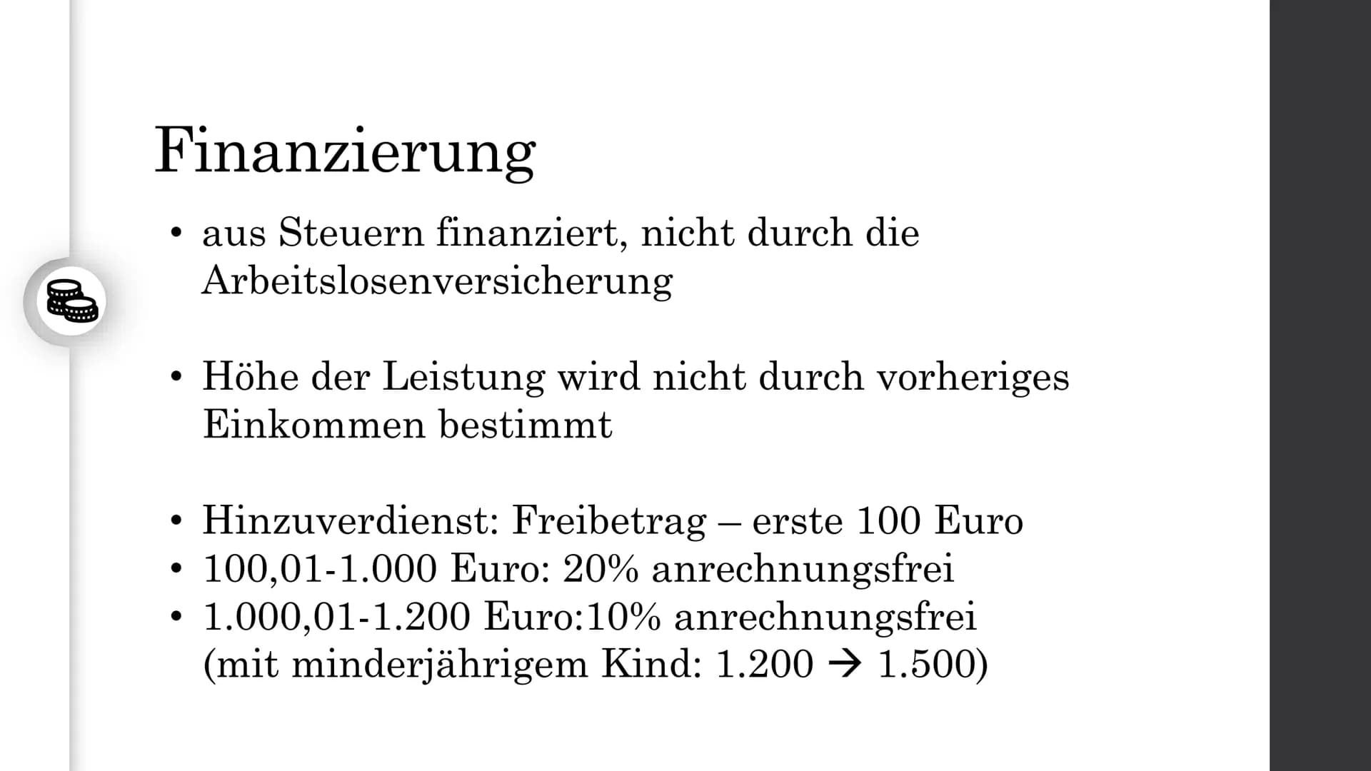 Arbeitslosengeld II -
(Hartz IV)
Nina Heuermann Gliederung
• Definition
• Bedingungen
●
· Finanzierung
• Zahlen & Fakten
●
• Verlauf der Reg