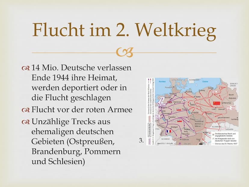 Flucht und Vertreibung
im und nach dem 2
Weltkrieg
2. Gliederung
CB
Flucht und Vertreibung im 2 Weltkrieg
Probleme während der Flucht
Folgen