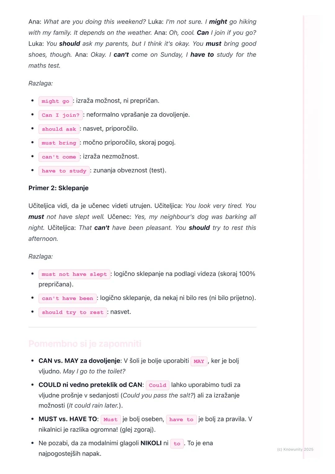 # Modalni glagoli (Modal Verbs)

Uvod v modalne glagole

Modalni glagoli so posebna vrsta pomožnih glagolov. Uporabljamo jih, da
izrazimo nu