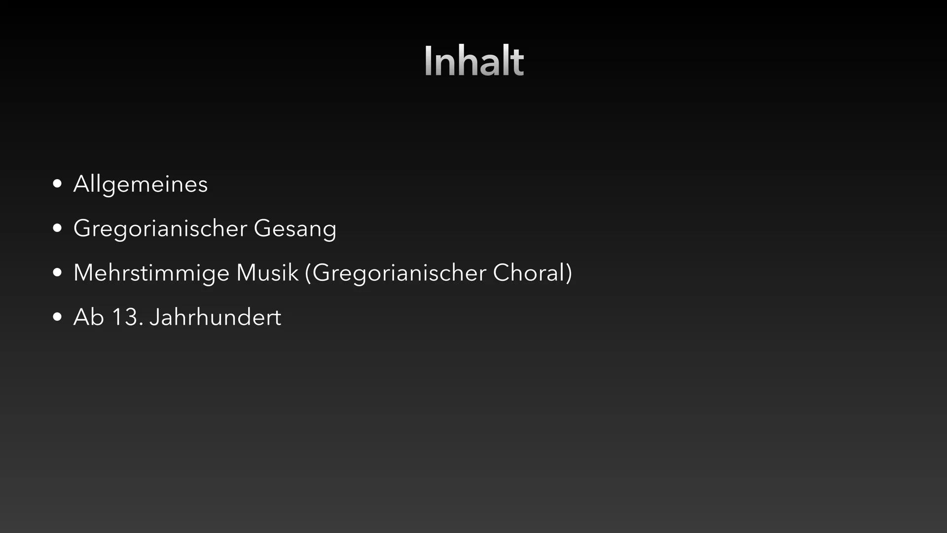 Mittelalterliche Musik
- Europäische Musik des Mittelalters: 9.-15.
Jahrhundert
- Drei Epochen: Gregorianischer Gesang (bis 1100;
einstimmig