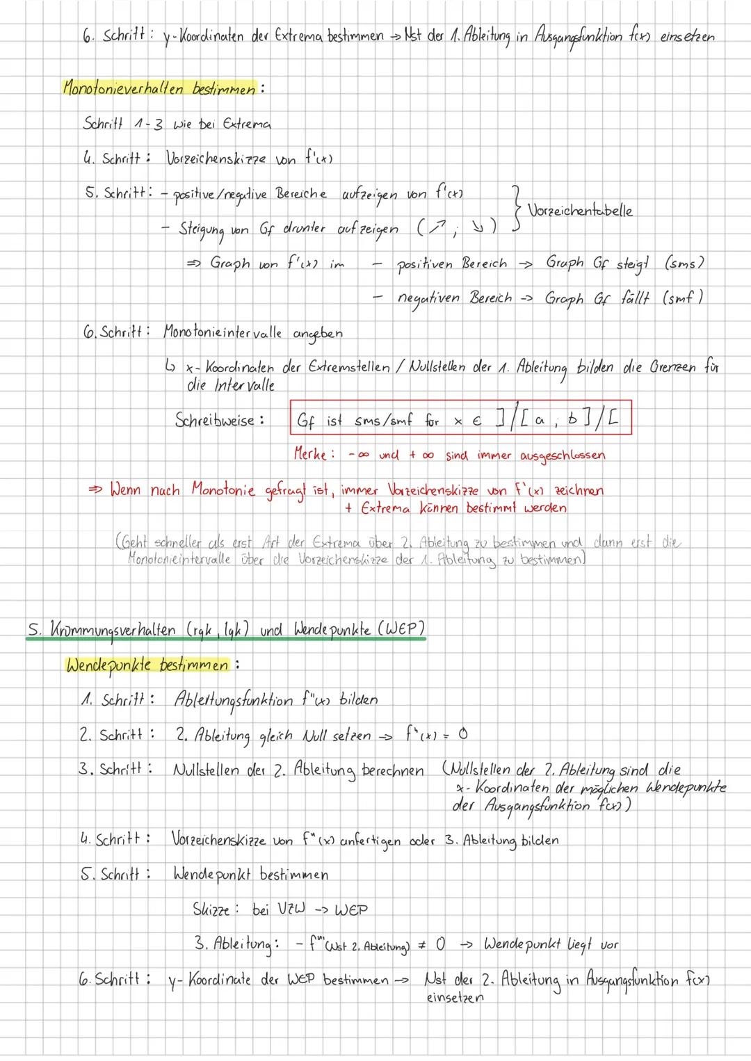 Themen:
- Symmetrie
- Schnittpunkte mit den Koordinatenachsen (Nullstellen, y-Achsenabschnitt)
- Global verlauf
- Monotonieverhalten (sms, s