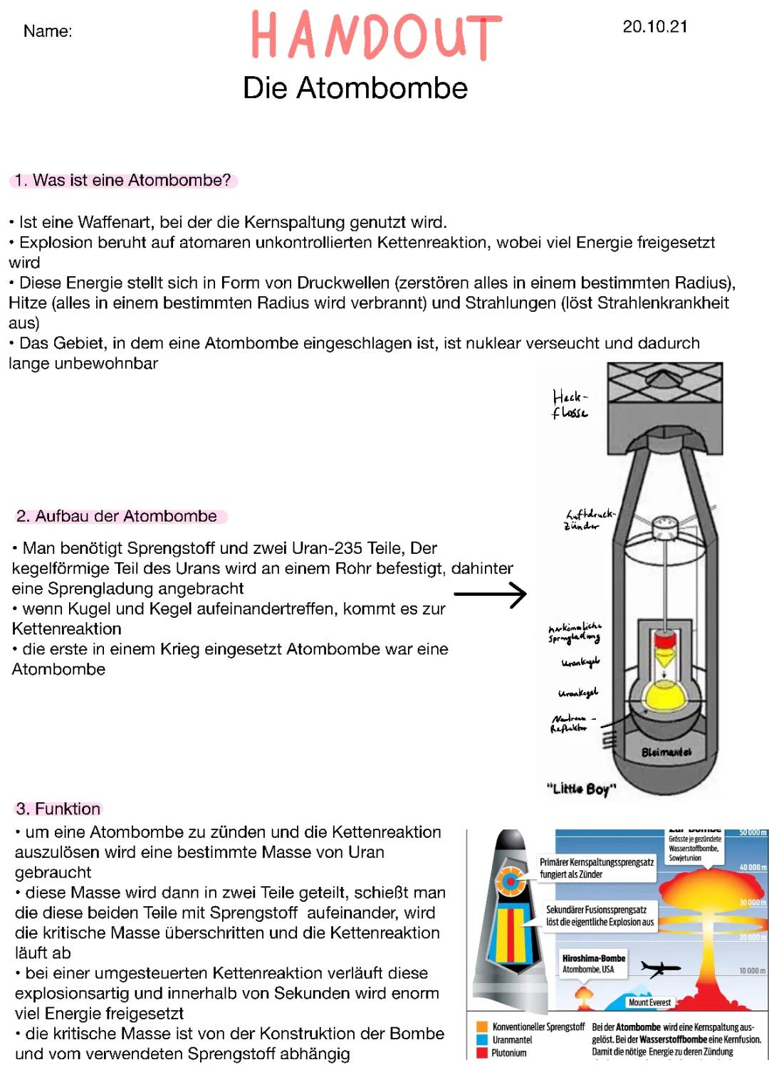 Wie funktioniert eine Atombombe? Einfache Erklärung für Kinder