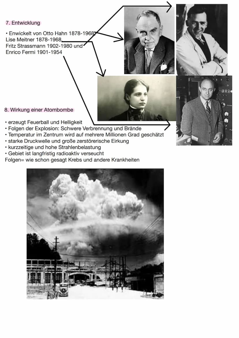 Name:
1. Was ist eine Atombombe?
HANDOUT
Die Atombombe
• Ist eine Waffenart, bei der die Kernspaltung genutzt wird.
• Explosion beruht auf a