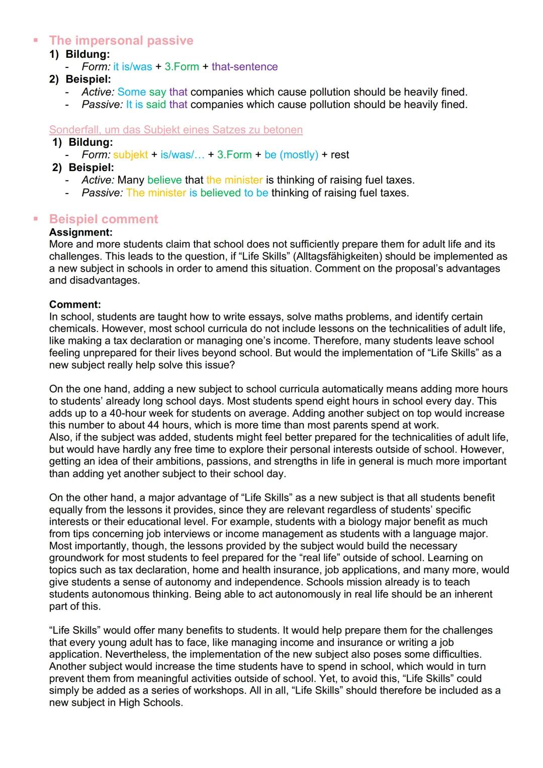 # Englisch - Writing a comment

* Writing a comment

1) Einleitung:
 - Interessante Einführung ins Thema
 - Problem angeben
 - Interesse des