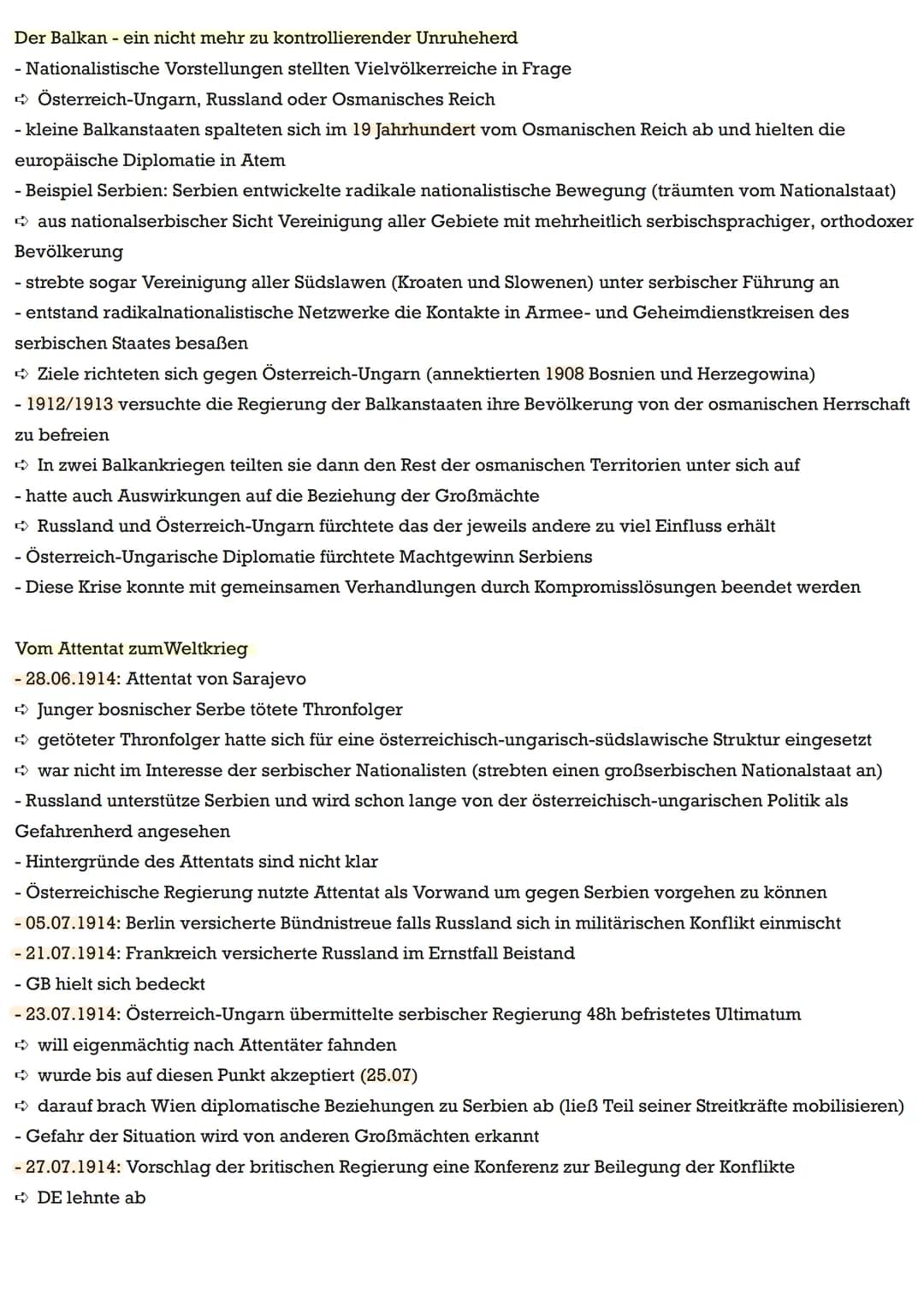Zündschnüre zum Pulverfass Europa
Mächtekonstellationen verändern sich:
- Gleichgewicht der Mächte (nach Wiener Kongress 1814/1815)
Großbrit