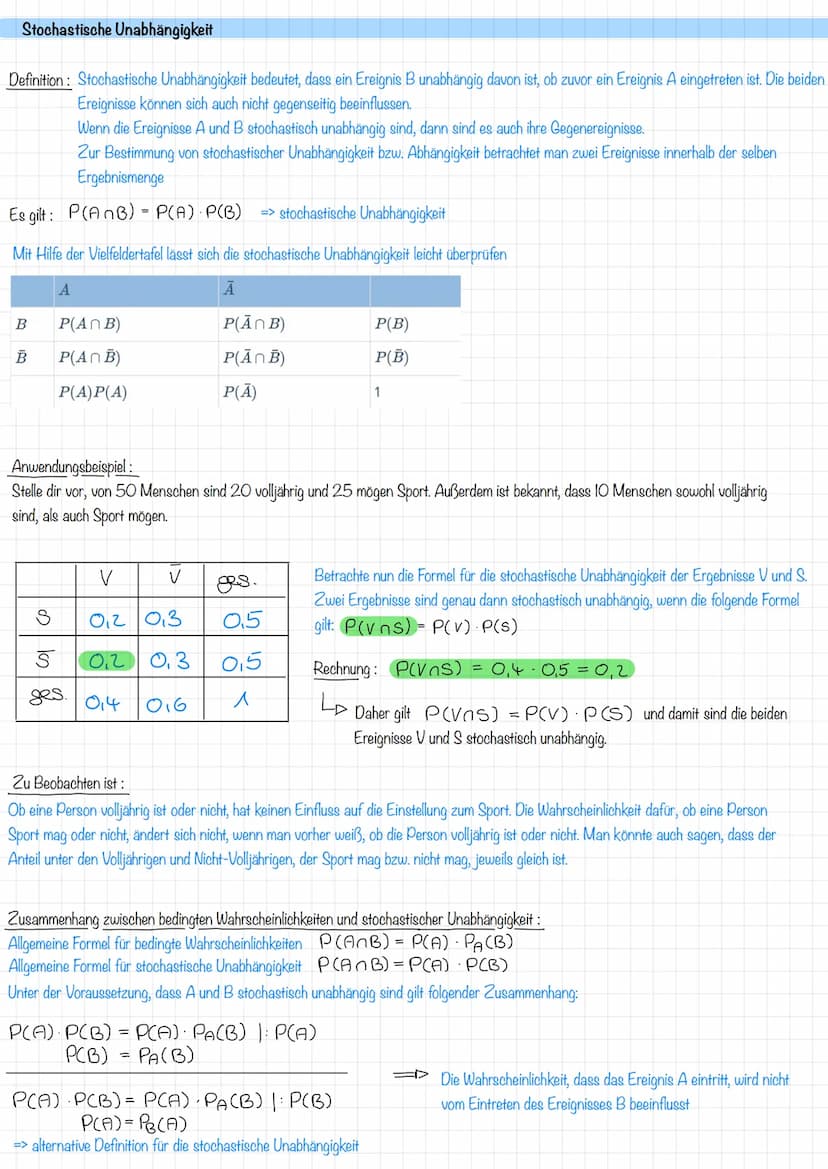 Bedingte Wahrscheinlichkeit
Definition: Mit einer bedingten Wahrscheinlichkeit meint man die Wahrscheinlichkeit, dass ein Ereignis B eintrit