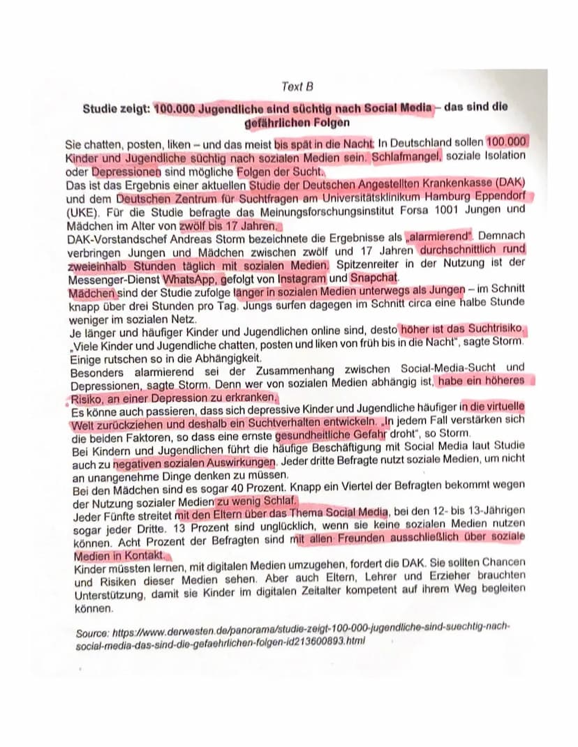 PART I (Text A)
Task 1 (Comprehension): Outline the reasons why Murray decided to deactivate his Facebook
account.
Task 2 (Analysis): Analyz