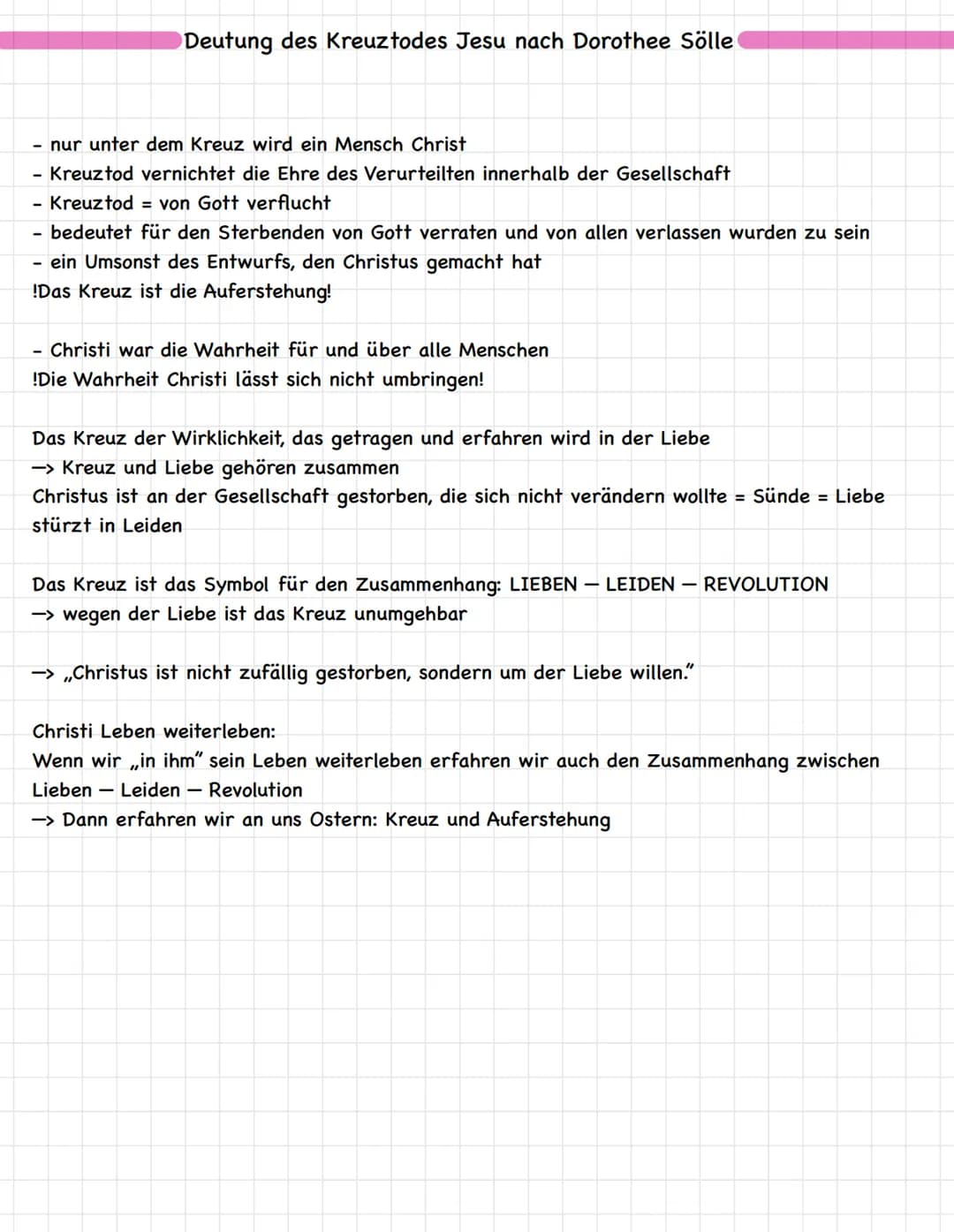 Bergpredigt
Religion: Lernzettel
1. Makarismen (Seligpreisungen)
2. Relevanz der Menschen wird hervorgehoben
3. Jesu Stellung zum AT
4. Anti