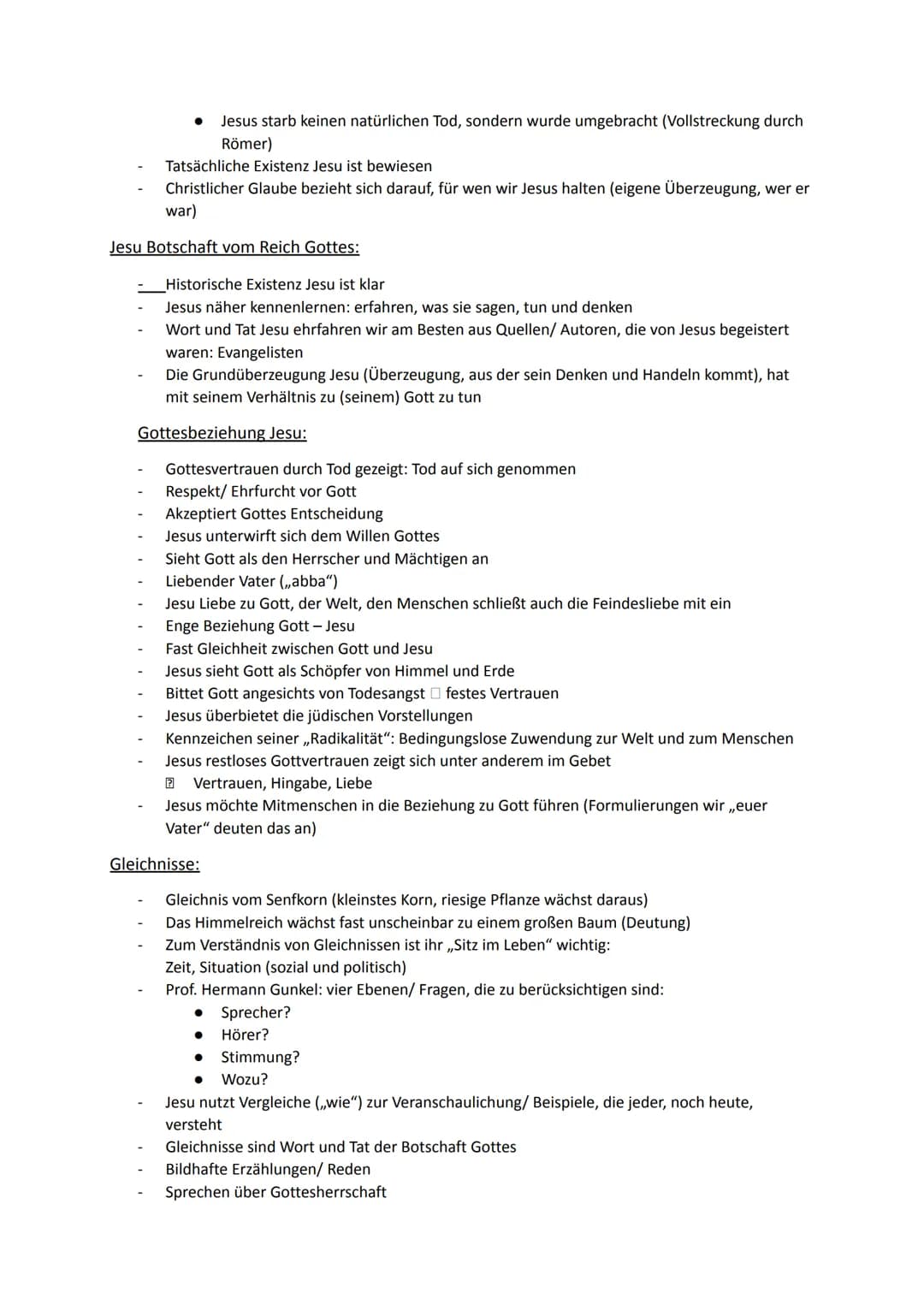 Religion Abiturstoff
Q1: Jesus Christus- das menschgewordene Wort Gottes: Die Reich-Gottes-Botschaft, Die
Auferstehung Jesu (Hoffnung über d