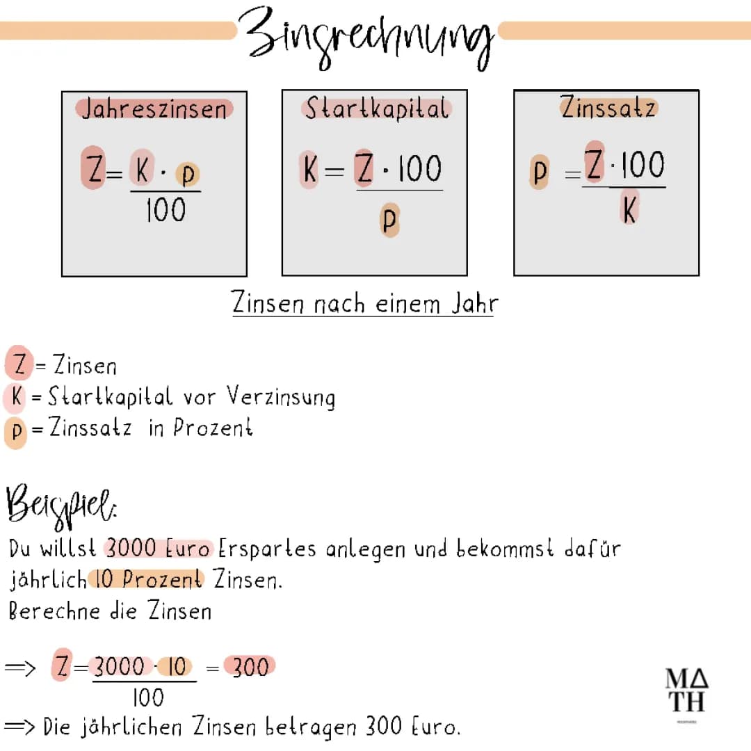 Zinsrechnung 