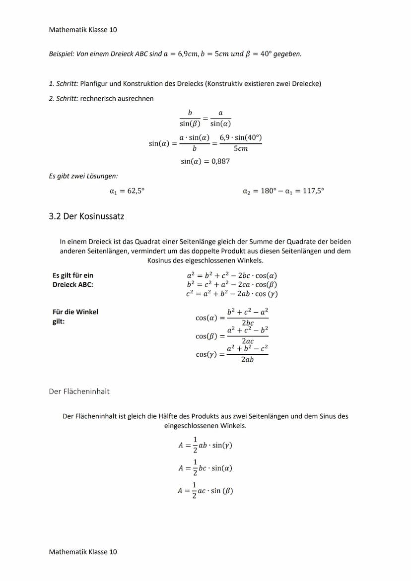 Mathematik Klasse 10
ÜBERBLICK FUNKTIONEN
Eine Funktion ist eine eindeutige Zuordnung, der jedem Element x aus dem Definitionsbereich genau
