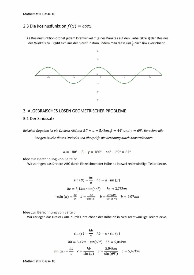 Mathematik Klasse 10
ÜBERBLICK FUNKTIONEN
Eine Funktion ist eine eindeutige Zuordnung, der jedem Element x aus dem Definitionsbereich genau
