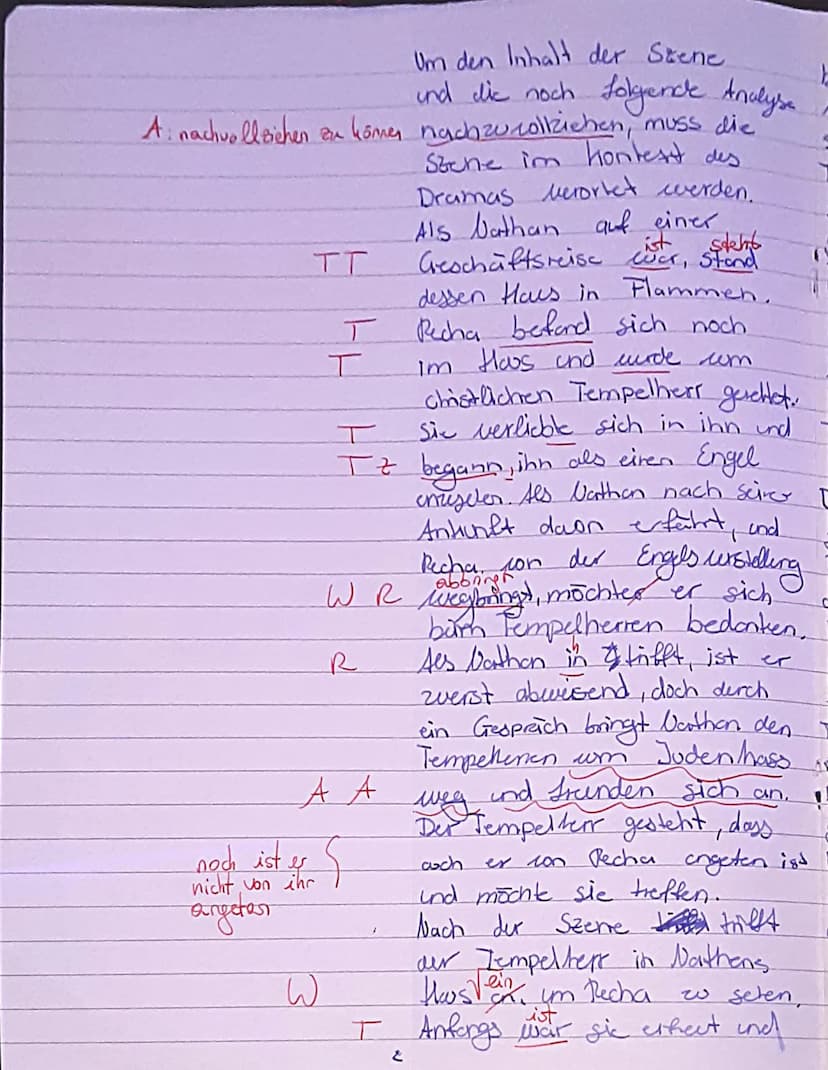 Deutschklausur Dr. A
Die vorliegende Szene Sternt
aus dem Drama,, Nathan der
Wise, welches con Gotthold
Ephraim Cessing verfasst
und 1779 ve