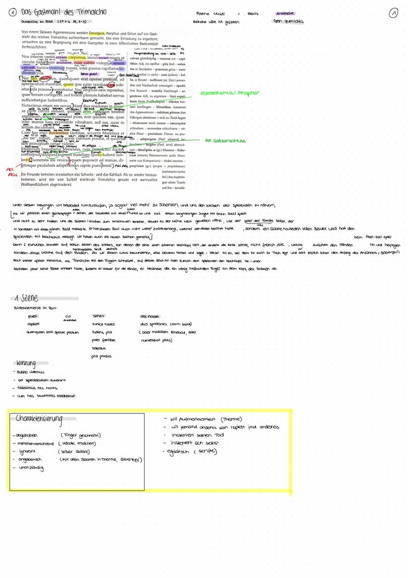  Das Gastmahl des Trimalchio
Ouverture im Bad (271-6 28,5-5).
Von einem Sklaven Agamemnons werden Encolpius, Ascyltus und Giton auf ein Gast