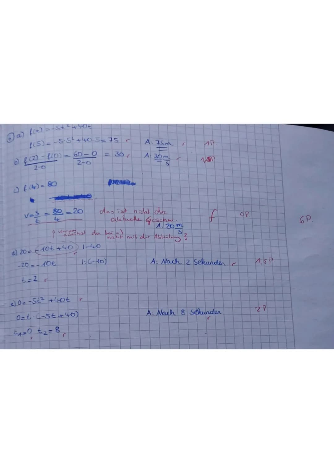 Datum: 15.12.2020
Unterschrift der Eltern/Erziehungsberechtigten:
Punkte:
26,5
Aufgabe 1:
Bestimme jeweils die Ableitungsfunktion f'.
a) f(x