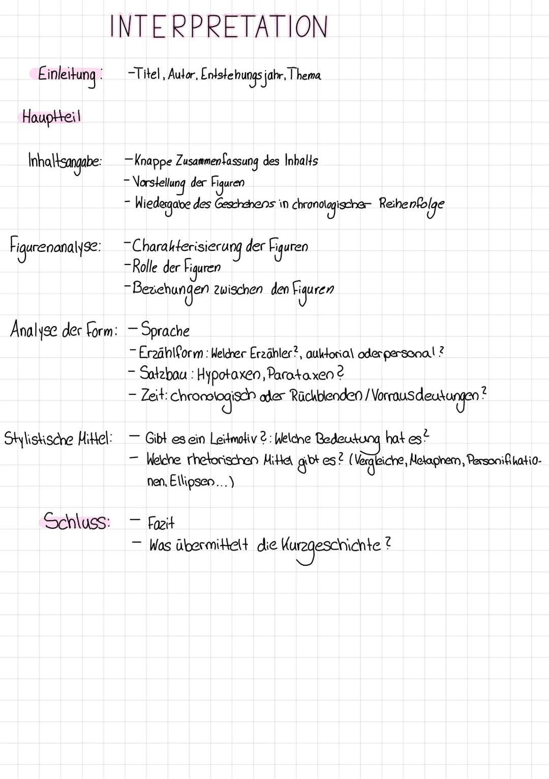 Interpretation Kurzgeschichte 