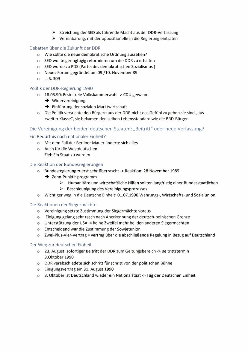 Geschichte Klausur 12/1 Zusammenfassung
Demokratie im ,,Arbeiter- und Bauernstaat": Anspruch und Wirklichkeit
Besatzungspolitik der Sowjetun