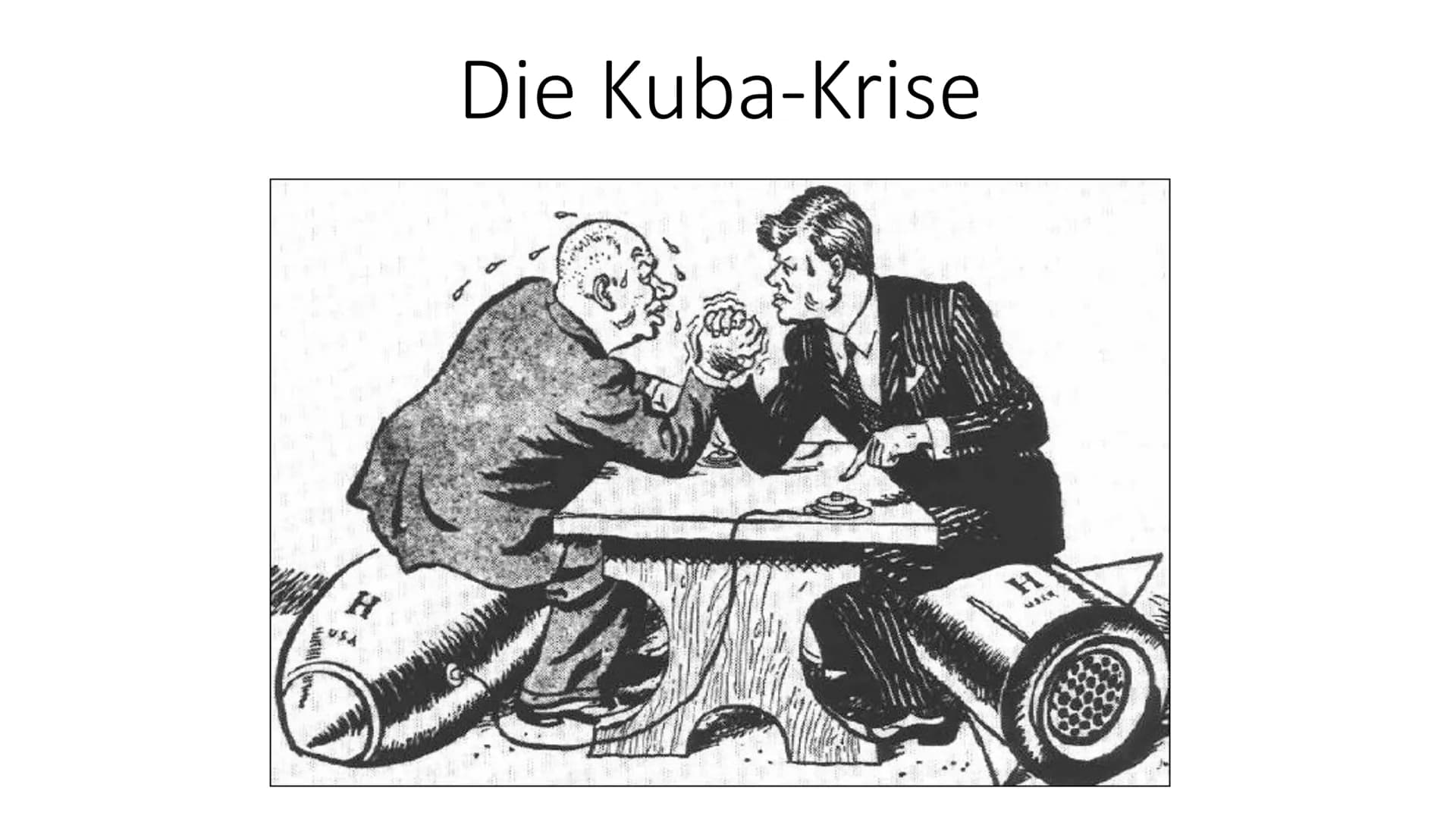 Die Kuba-Krise
Die Kuba-Krise ist eine Auseinandersetzung, zwischen den Supermächten USA und UdSSR im
Rahmen des Kalten Krieges. Sie spielte